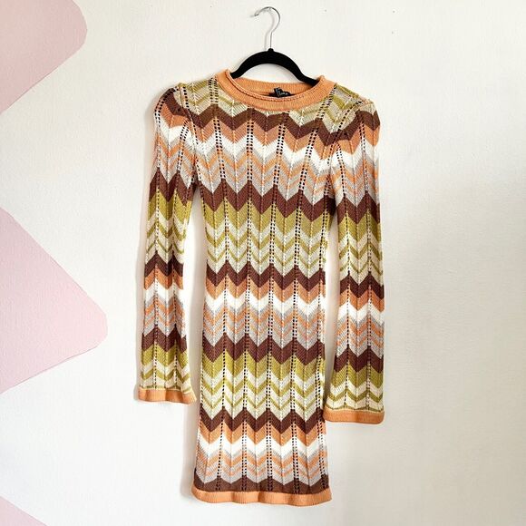 Retro Crochet Dress, Festival Boho 70s Inspired‎ Coastal Cowgirl XS - Picture 1 of 5